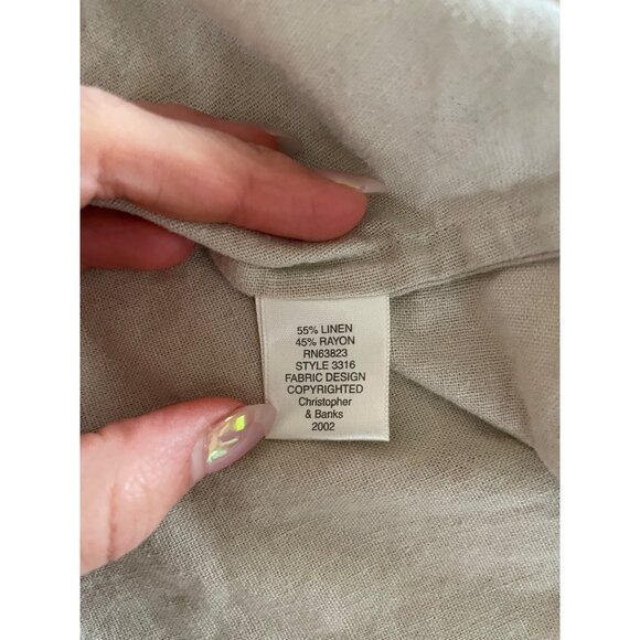 Vintage Y2K Linen Maxi Dress 8 Boho Southwest Minimalist Cottagecore Neutral - Picture 5 of 9